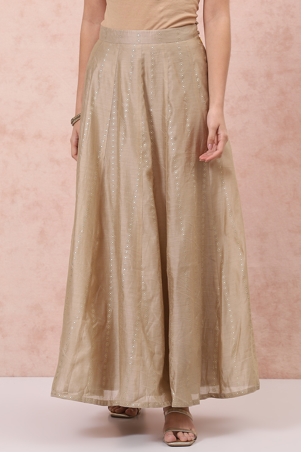 Golden Art Silk Long Skirt image number 2