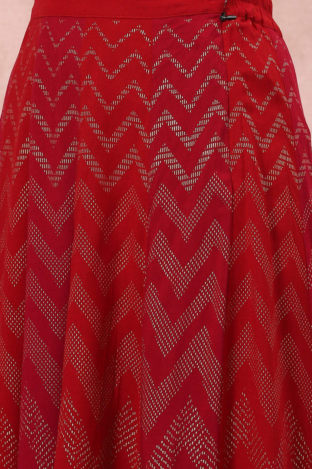 Red LIVA Long Skirt image number 1