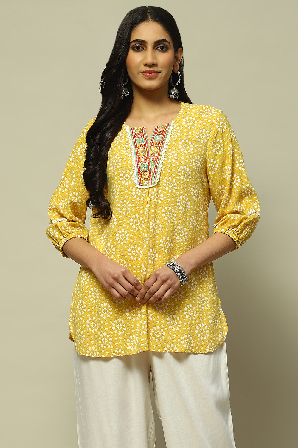 Mustard Yellow Rayon Indie Top image number 5