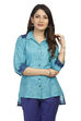 Turq Cotton Net Straight Indie Top image number 0
