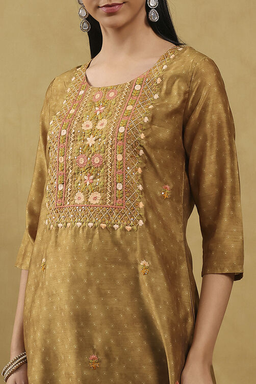 Blue Polyester Printed Straight Suit Set image number 0