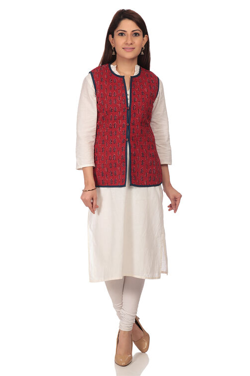 Indigo Straight Cotton Jacket image number 4