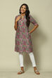 Grey LIVA Straight Printed Kurta image number 5