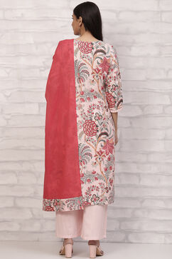Pink LIVA Straight Suit Set image number 4
