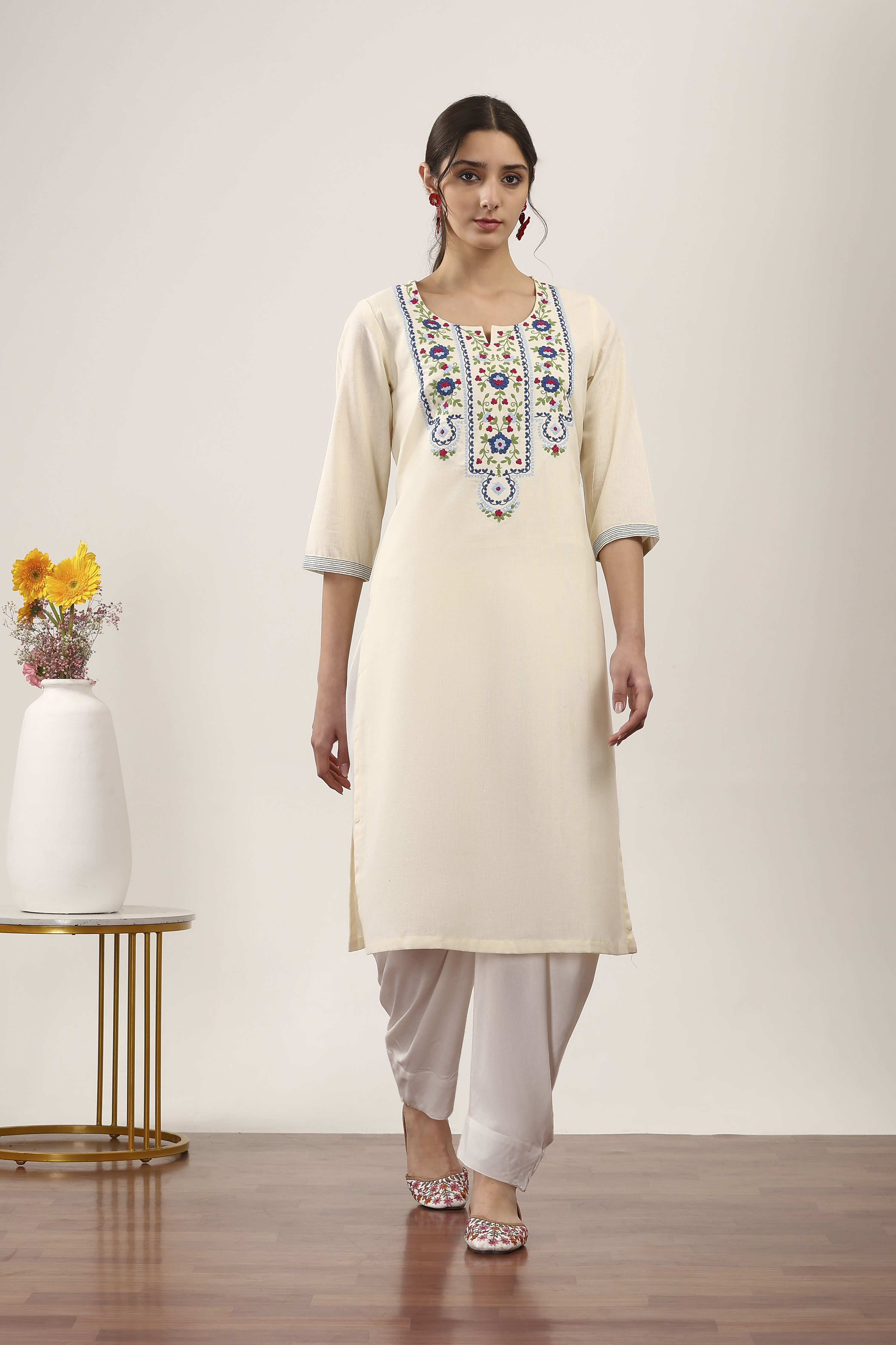 White Rayon Viscose Rayon Salwar image number 0