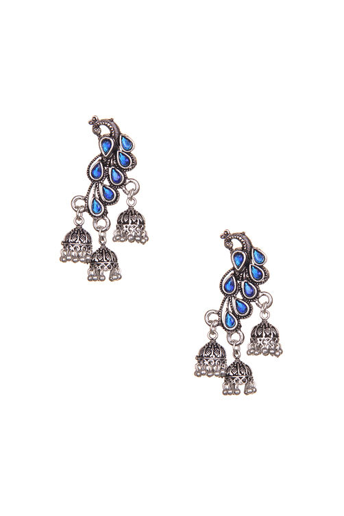 Blue Peacock Jhumkis image number 1