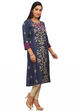 Blue A-Line Poly Cotton Kurta image number 3
