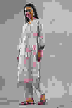 White Printed Straight Kurta image number 2