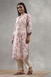 Off White Viscose Rayon Printed Straight Kurta image number 2