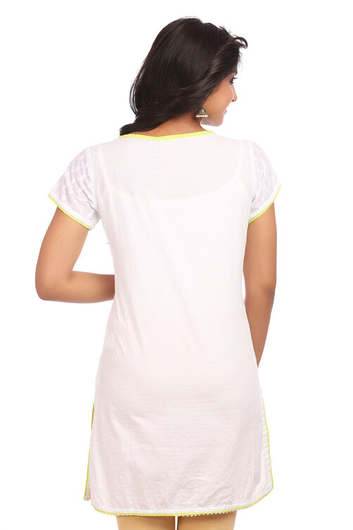 White Straight Cotton Indie Top image number 1