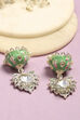 Mint Green Brass Earrings image number 2