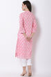 Pink Viscose Straight Kurta image number 4