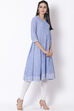 Blue Cotton Kurta image number 3