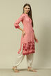 Peach LIVA Straight Printed Kurta image number 4