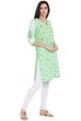 Green Cotton A-Line Kurta image number 2