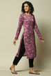 Pink Acrylic Straight Printed Kurta image number 4