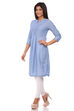 Blue Cotton Straight Kurta image number 2