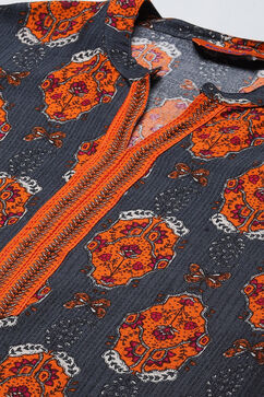 Grey LIVA Straight Kurta image number 1