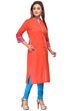Pink Straight Cotton Kurta image number 2