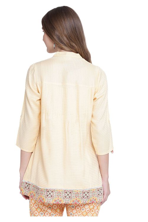 Beige A-Line Viscose Indie Top image number 4