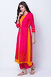 Pink Cotton Straight Kurta image number 5