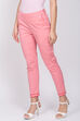 Peach Poly Lycra Slim Pants image number 1