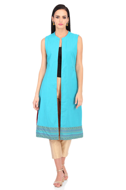 Coral Straight Cotton Kurta image number 5