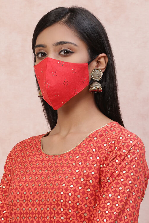 Coral Viscose Face Mask image number 1