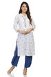 White Straight Cambric Cotton Kurta image number 0