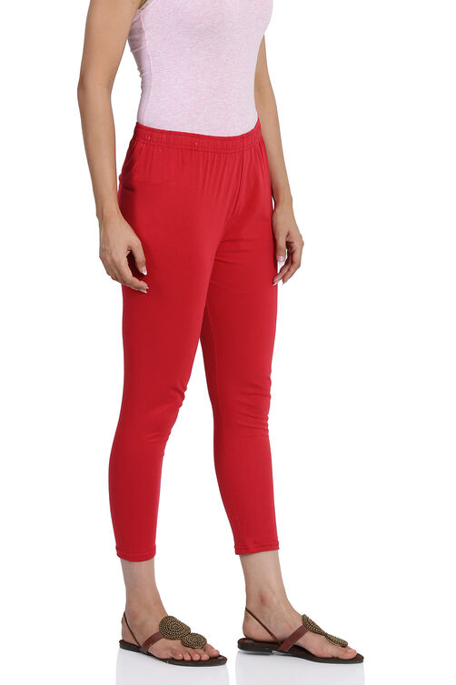 Red Cotton Leggings image number 2