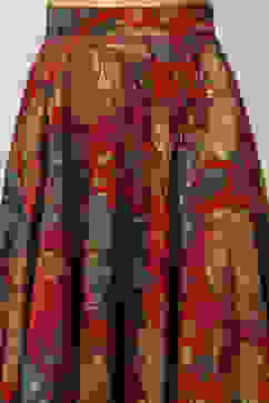 Pink Viscose Blend Straight Printed Crop Top Skirt Lehenga image number 2