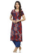 Indigo Straight Viscose Rayon Kurta image number 3