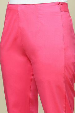 Pink Cotton Blend Slim Pant image number 1