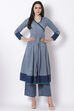 Indigo Cotton Kalidar Kurta image number 0