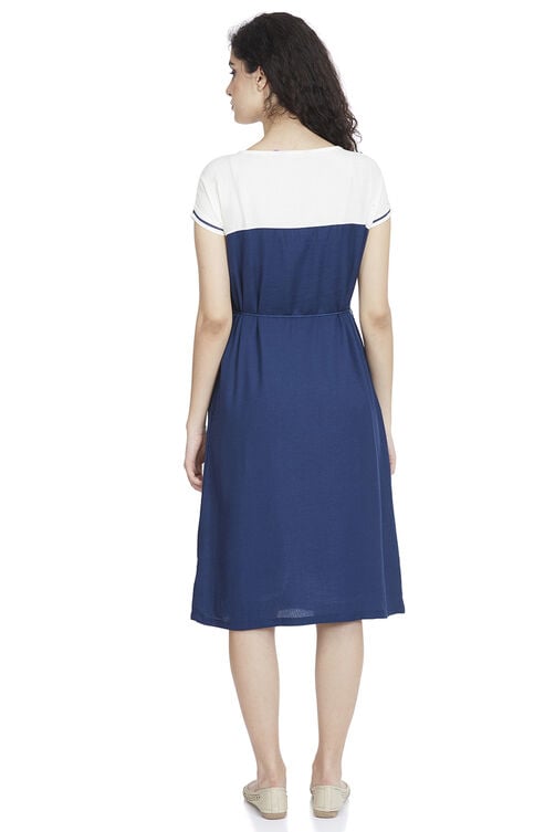 Indigo A Line Viscose Dress image number 5