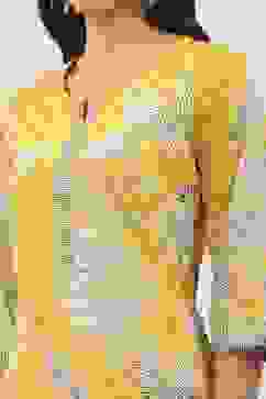 Yellow Cotton Straight Suit Sets image number 1