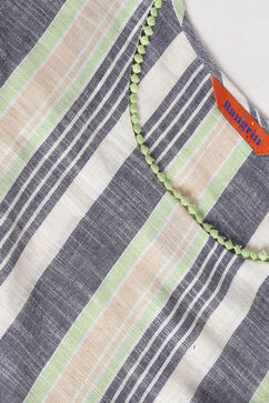 Multicolored Cotton Straight Suit Set image number 5