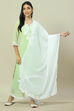 White Cotton Blend Woven Dupatta image number 1