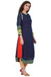 Indigo Straight Viscose Kurta image number 3