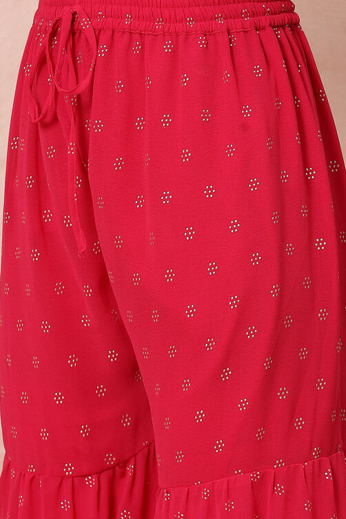 Pink Georgette Sharara Suit Set image number 1