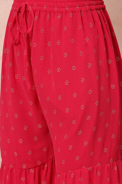 Pink Georgette Sharara Suit Set image number 5