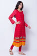 Coral Viscose Rayon Straight Kurta image number 3