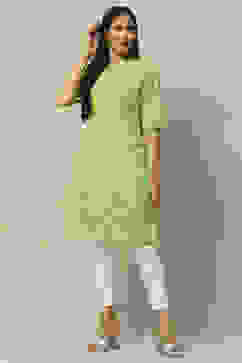 Green Rayon Staight Kurta image number 5