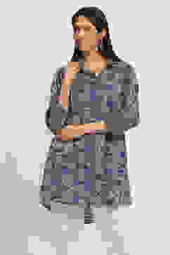 Indigo Cotton Straight Kurti image number 5