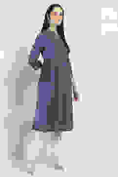 Indigo Solid Flared Kurta image number 4