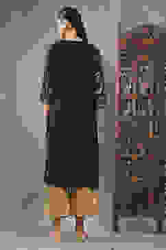 Black Printed Straight Kurta image number 3