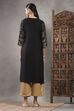 Black Viscose Rayon Printed Straight Kurta image number 3