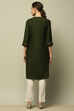 Blue Solid Straight Kurta image number 3
