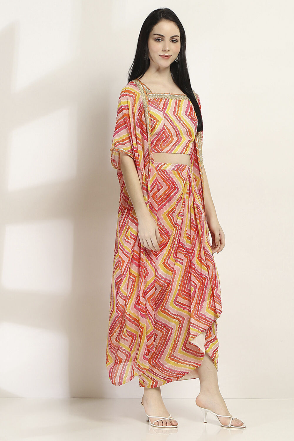 Pink Polyester Skirt Set image number 5