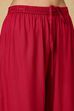 Red Viscose Rayon Straight Printed Kurta Pants Set image number 2